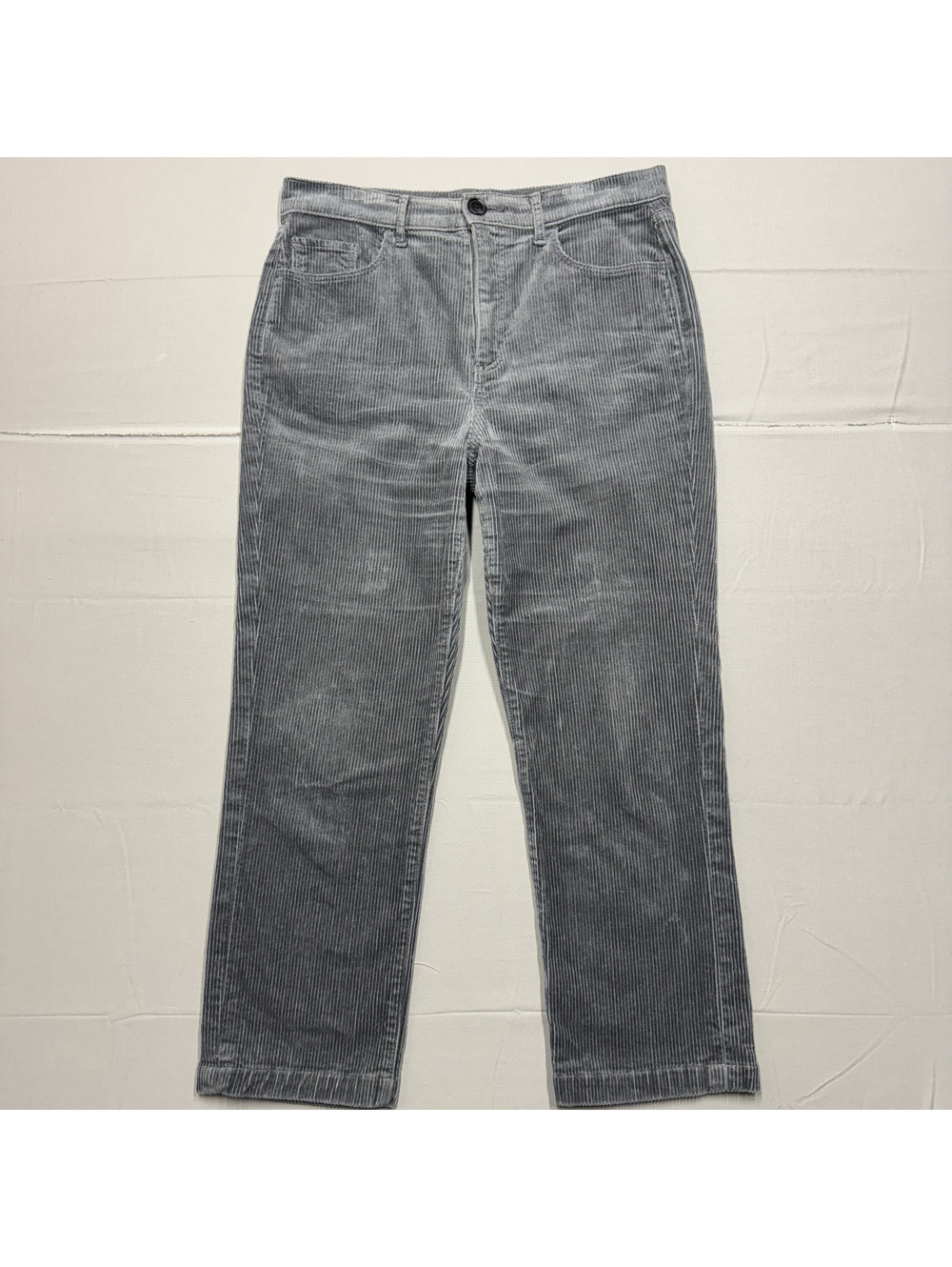 LOFT Womens Straight Leg Corduroy Pants Size 8 Gray Ankle Crop Stretch